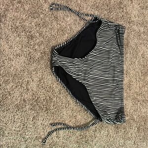 Striped Black and White Women's Swim Bottom